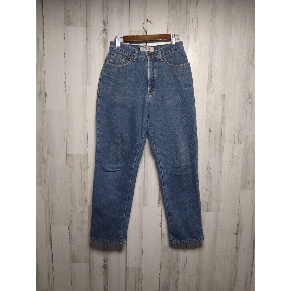 Women’s L.L. Bean  Double L Relaxed Fit Size 8 Fleece Lined Denim Blue Jeans